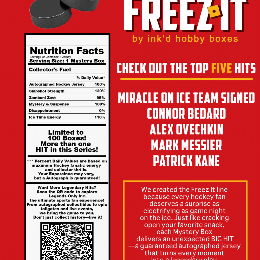Freez It COMING SOON Autographed Mystery Hockey Jersey
